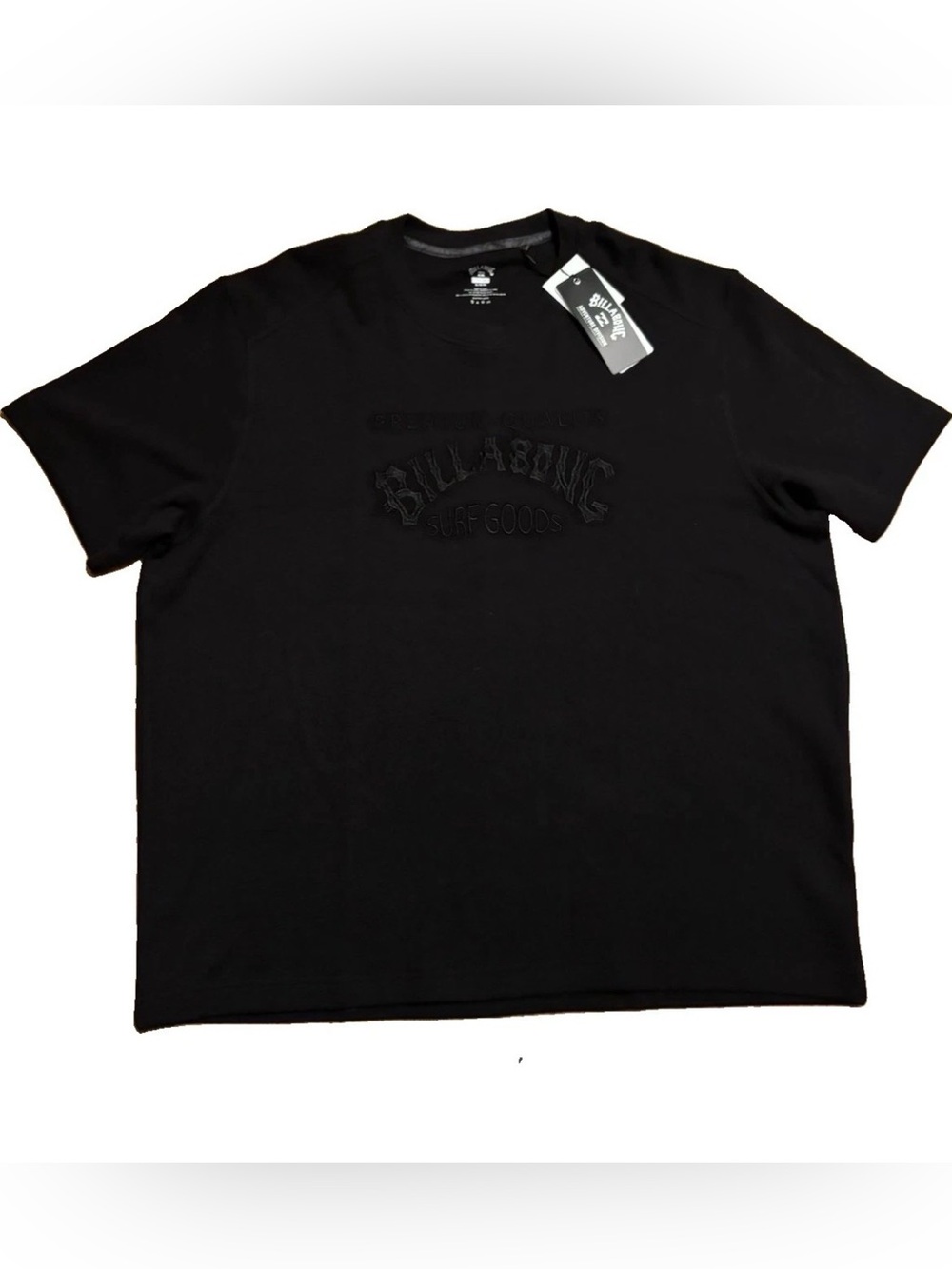 Billabong Black Embossed Logo Short Sleeve Sweatshirt Tee - XL
